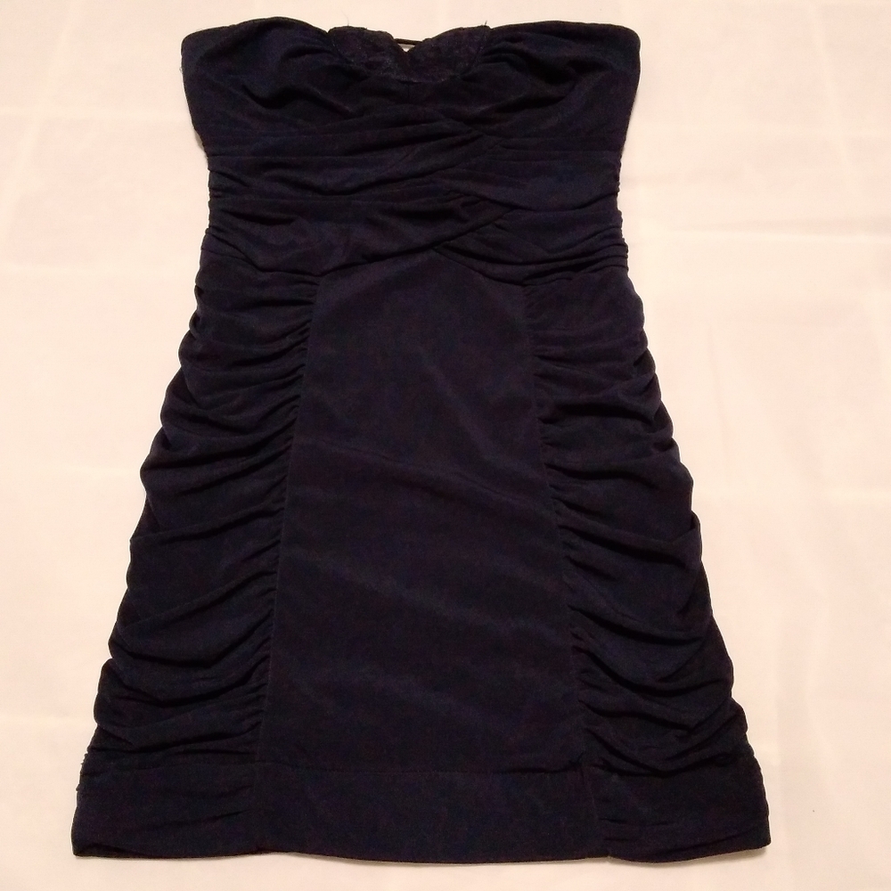 Vintage Y2K Teeze Me Strapless Navy Blue Mini Dress Small